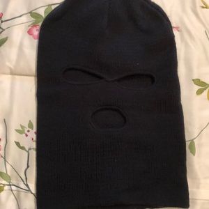 Black ski mask for riding in cold weather